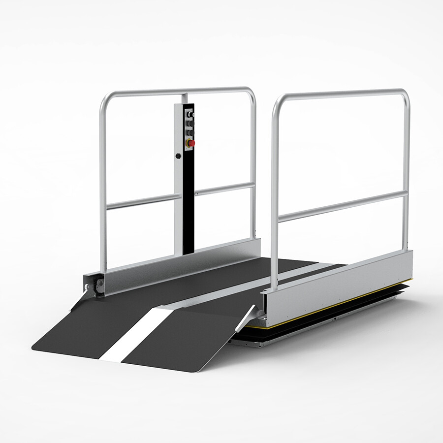 Beispielbild des Lift-Modells Vertico Lite S mit Auffahrrampe für Rollstühle