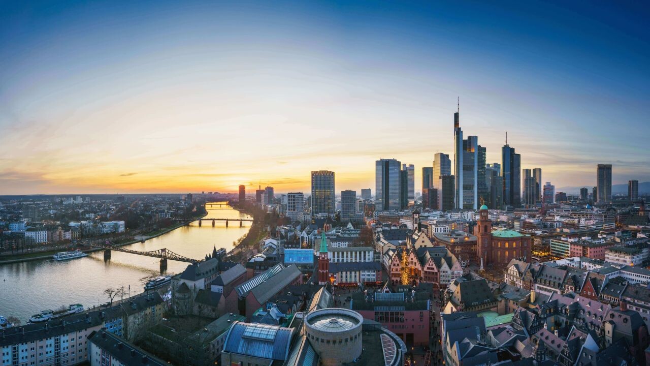 Blick auf die Skyline Frankfurts